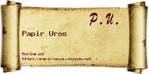Papir Uros névjegykártya